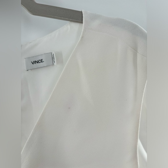 Vince v-neck sleeveless dress in off white - Picture 5 of 8